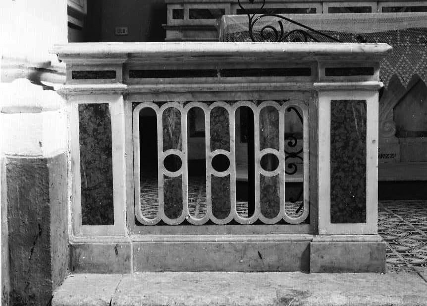 balaustrata di cappella - bottega campana (fine sec. XIX)