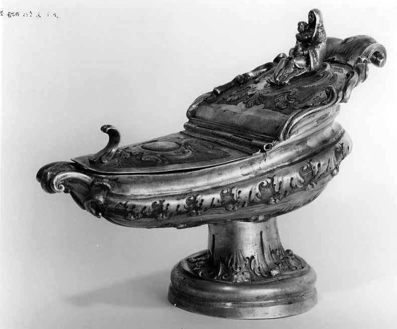 navicella portaincenso - a galeone - bottega campana (inizio sec. XIX)