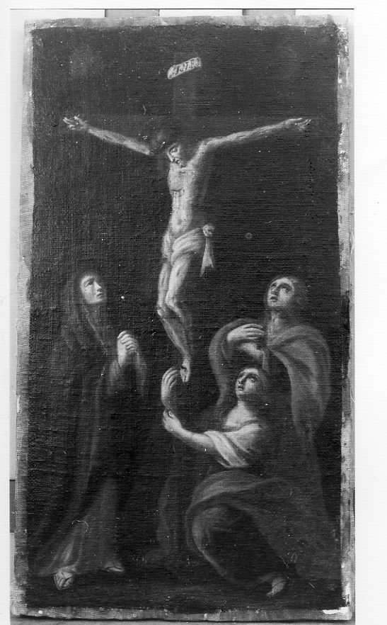 crocifissione di Cristo con la Madonna e San Giovanni (dipinto) - ambito campano (sec. XVIII)