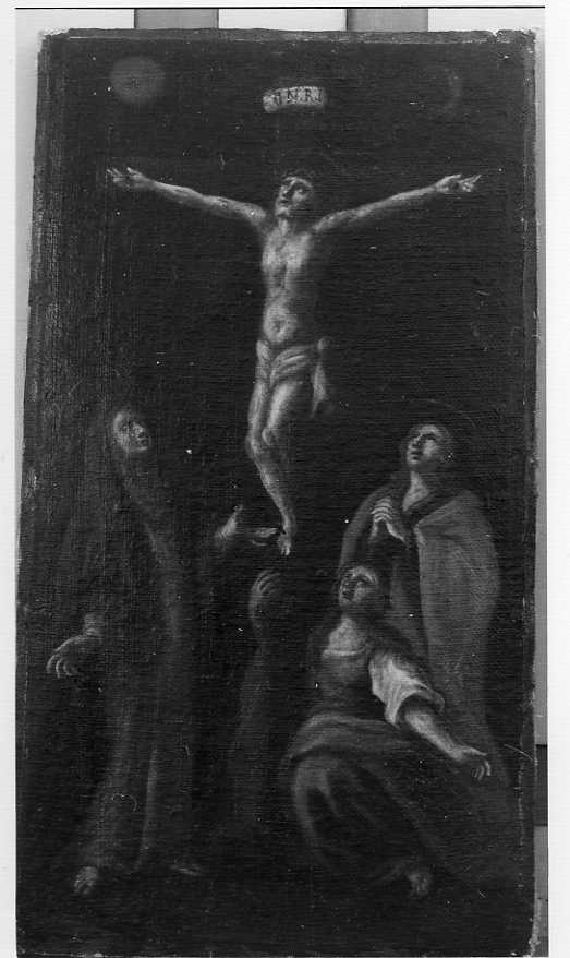 crocifissione di Cristo con la Madonna e San Giovanni (dipinto) - ambito campano (sec. XVIII)