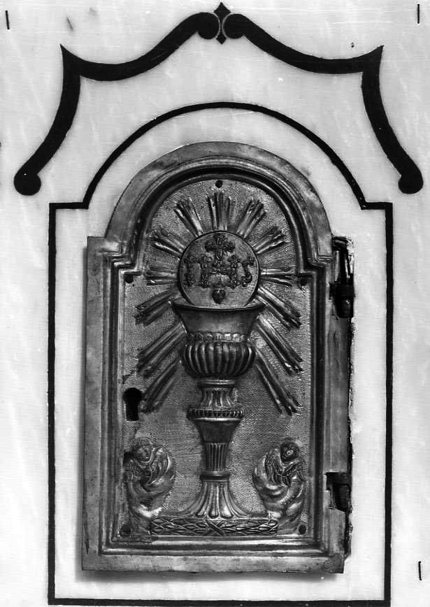 calice eucaristico (sportello di tabernacolo) - bottega campana (prima metà sec. XX)