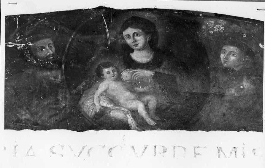 Madonna con Bambino e Santi (dipinto) di Lama Giovan Bernardo (attribuito) (fine sec. XVI)