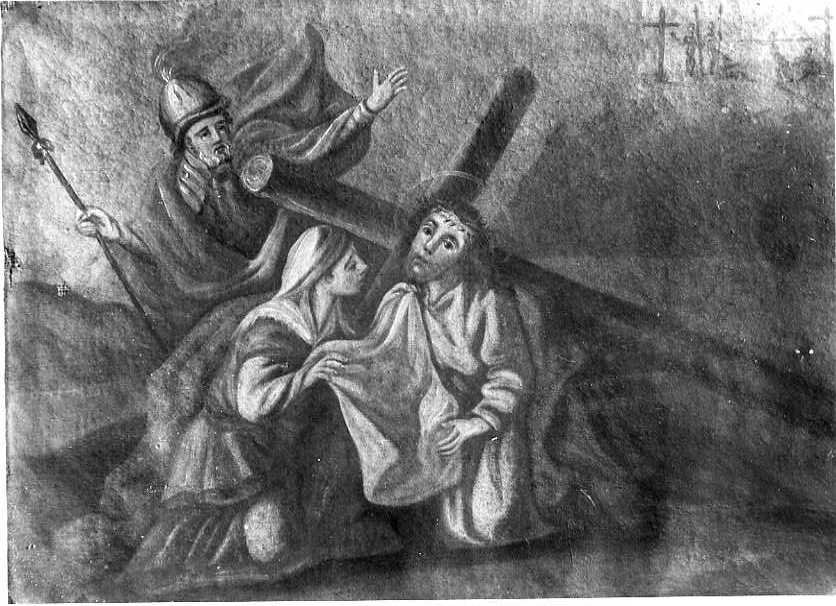stazione VI: Gesù asciugato dalla Veronica (dipinto) - ambito beneventano (sec. XVIII)