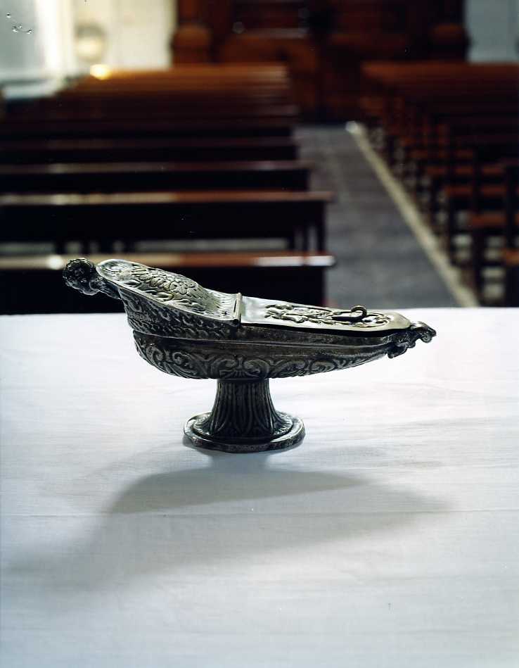 navicella portaincenso - a galeone - bottega campana (seconda metà sec. XIX)