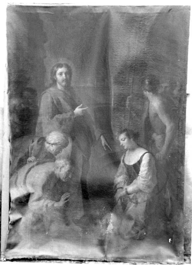 Gesù libera la Maddalena dai lapidatori (dipinto) di Liani Francesco (attribuito) (seconda metà sec. XVIII)