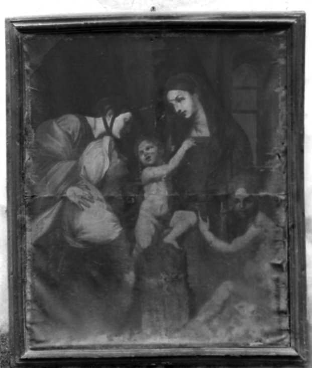 Madonna con Bambino e San Giovannino (dipinto) - ambito campano (sec. XVII)