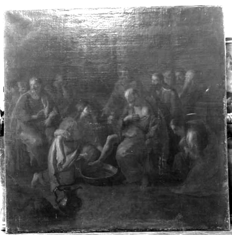 Cristo lava i piedi degli apostoli (dipinto) di Liani Francesco (attribuito) (sec. XVIII)