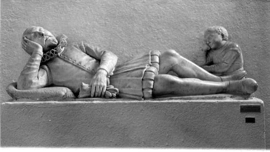 figura maschile distesa (scultura) di Naccherino Michelangelo (attribuito) (ultimo quarto sec. XVI)