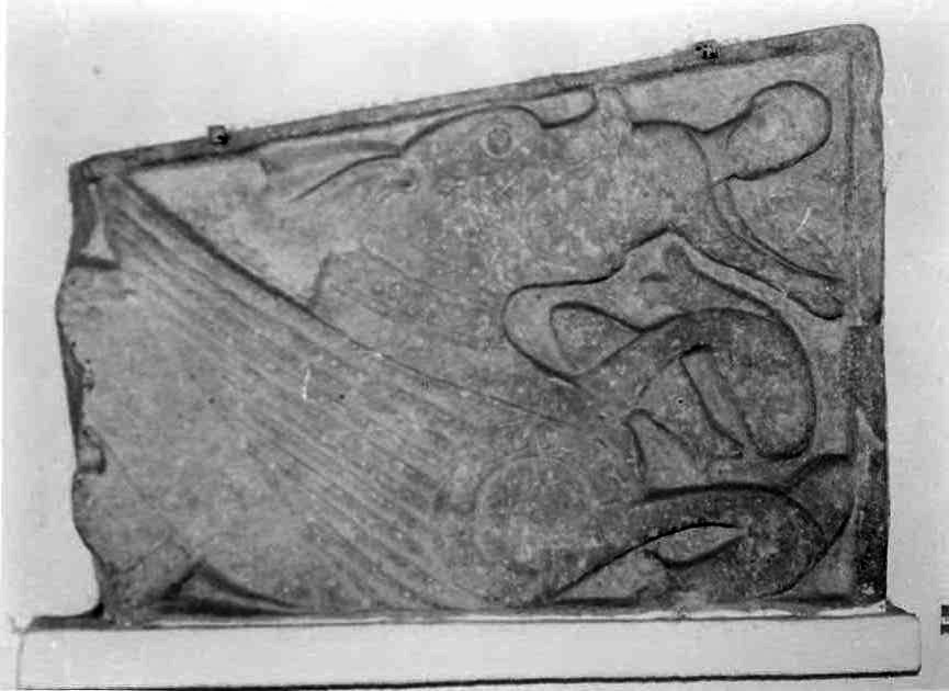 Giona (rilievo, frammento) - bottega campana (sec. XI)