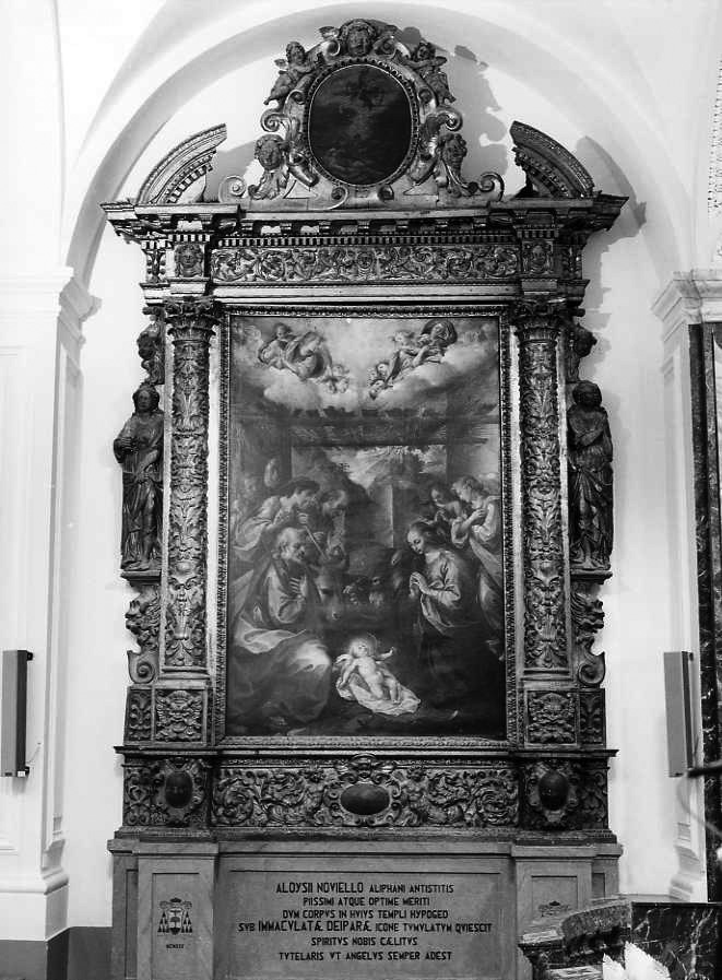 adorazione di Gesù Bambino (dipinto) - ambito napoletano (sec. XVII)