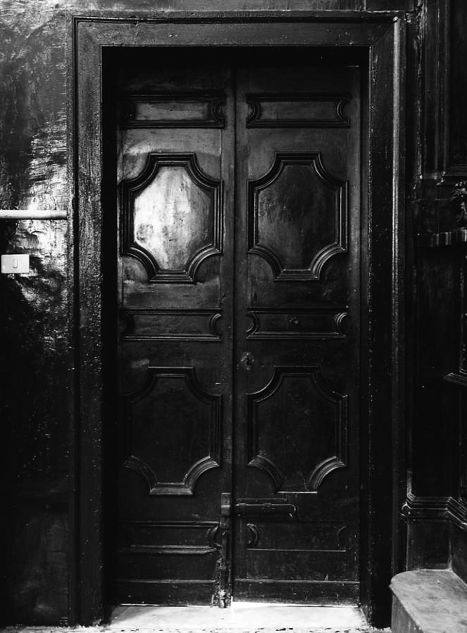 motivi decorativi geometrici a losanga (porta - a due battenti, serie) - bottega campana (sec. XVIII)