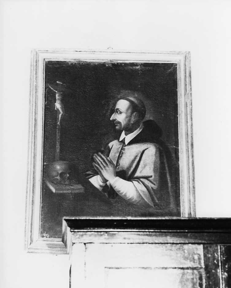 San Carlo Borromeo in adorazione della croce (dipinto) - ambito napoletano (seconda metà sec. XIX)