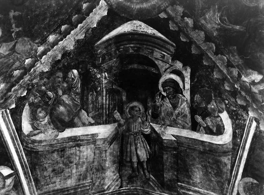 disputa di Gesù con i dottori nel tempio (dipinto) - ambito campano (inizio sec. XV)