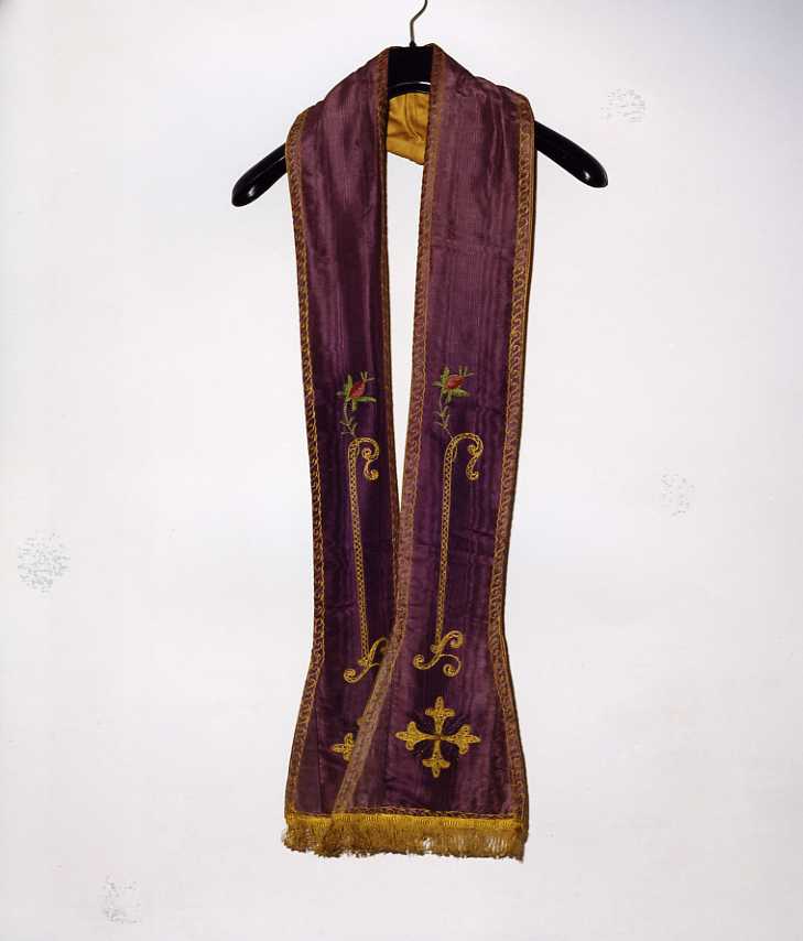 motivi decorativi floreali (stola) - manifattura campana (prima metà sec. XX)