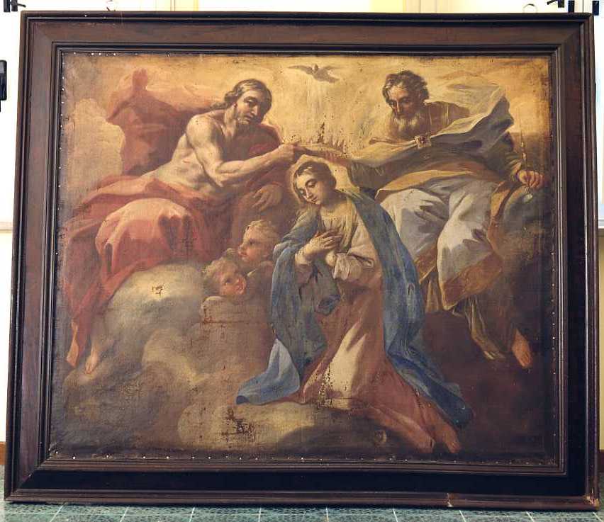 incoronazione di Maria Vergine (dipinto) di Giordano Luca (scuola) (inizio sec. XVIII)