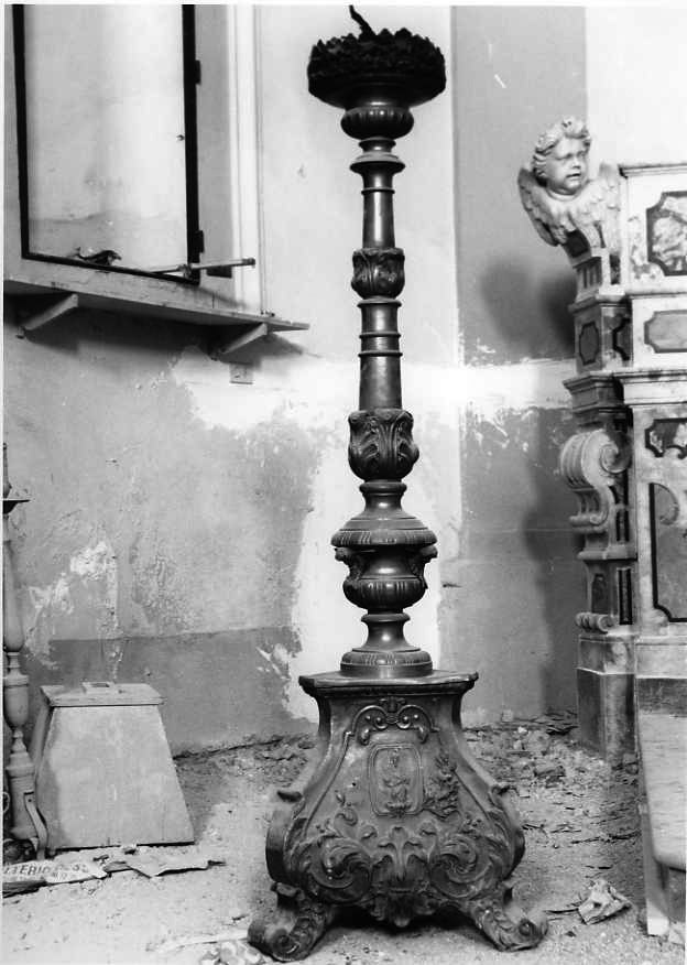 base per il cero pasquale, serie - bottega campana (metà sec. XIX)