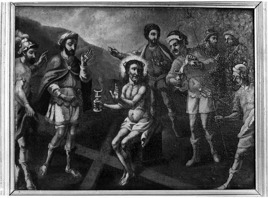 stazione X: Gesù spogliato e abbeverato di fiele (dipinto) - ambito campano (sec. XVIII)