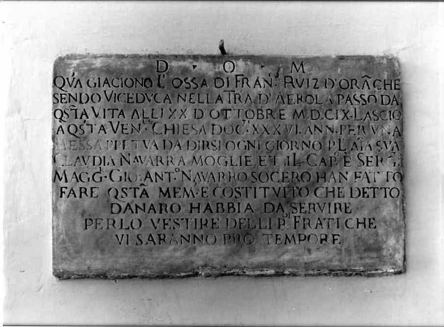 lastra tombale - bottega campana (sec. XVII)