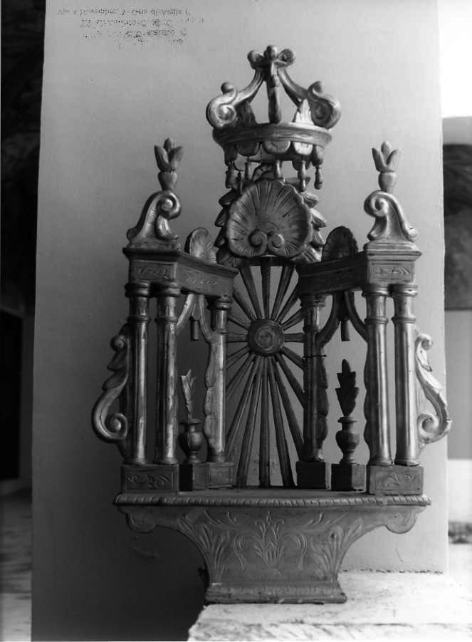 tronetto per esposizione eucaristica - bottega campana (sec. XIX)