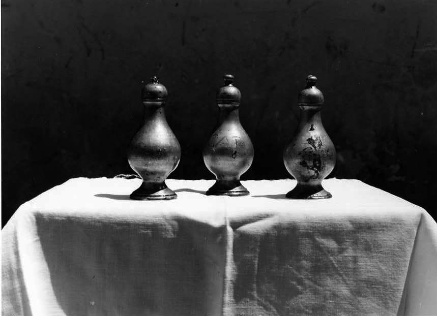 vasetti per oli santi, serie - bottega campana (sec. XIX)