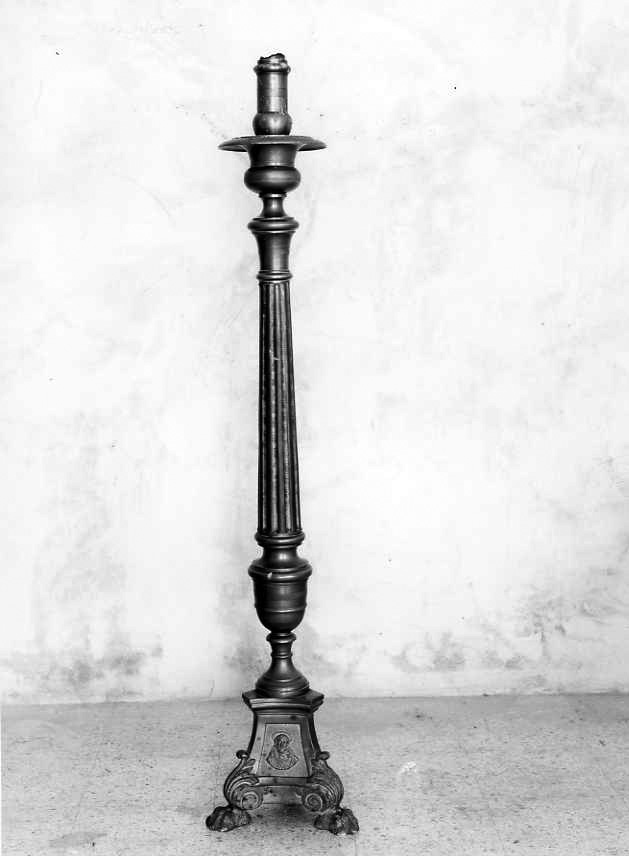 candeliere d'altare, serie - bottega campana (sec. XIX)