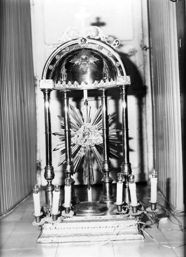 tronetto per esposizione eucaristica - bottega Italia meridionale (prima metà sec. XX)