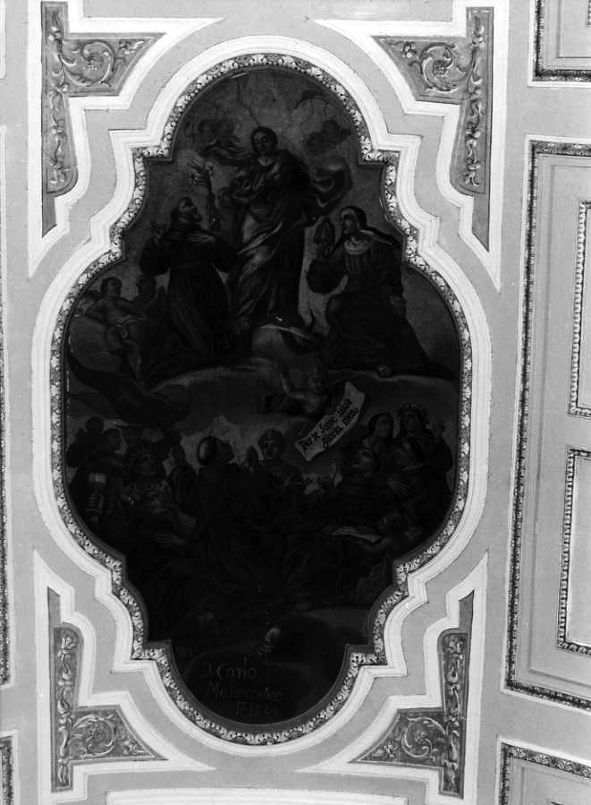 Madonna in gloria tra Santi martiri (dipinto) di Malinconico Carlo (sec. XVIII)