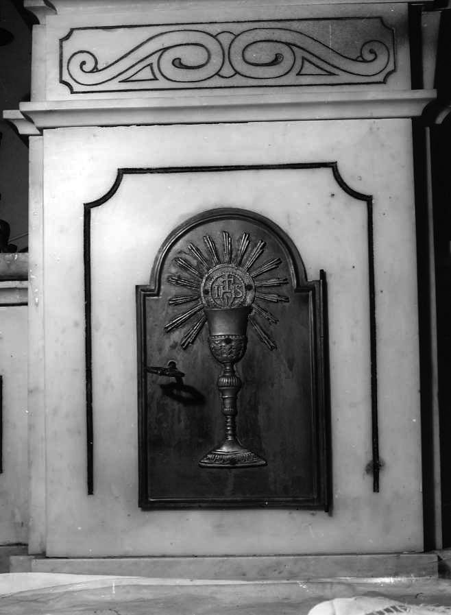 ostia raggiata (sportello di tabernacolo) - bottega campana (prima metà sec. XX)