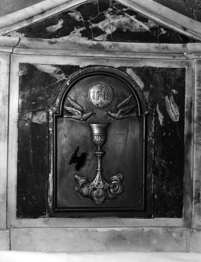 calice eucaristico (sportello di tabernacolo) - bottega campana (sec. XIX)