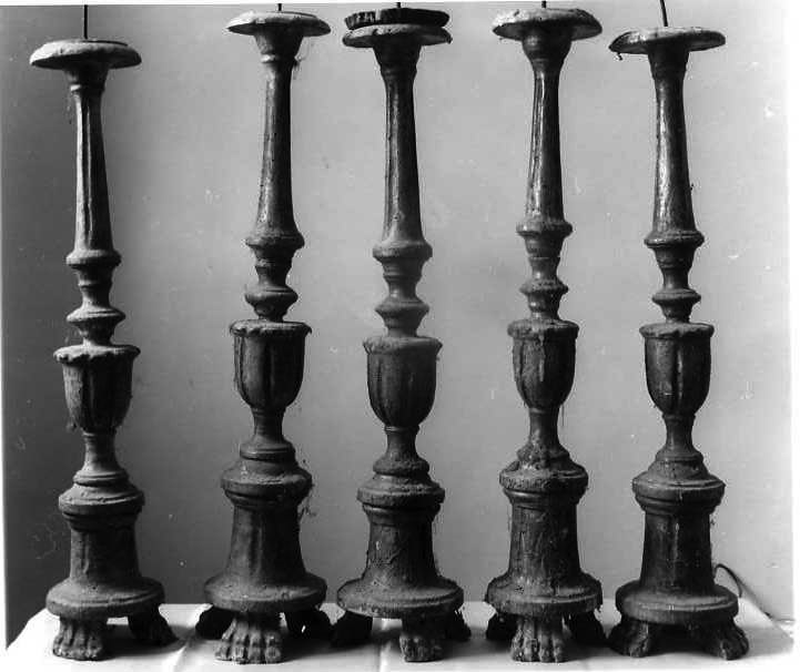 candeliere, serie - bottega campana (seconda metà sec. XIX)