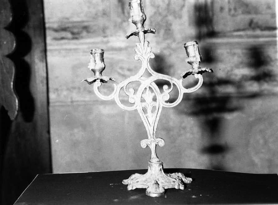 candeliere, serie - bottega campana (seconda metà sec. XIX)