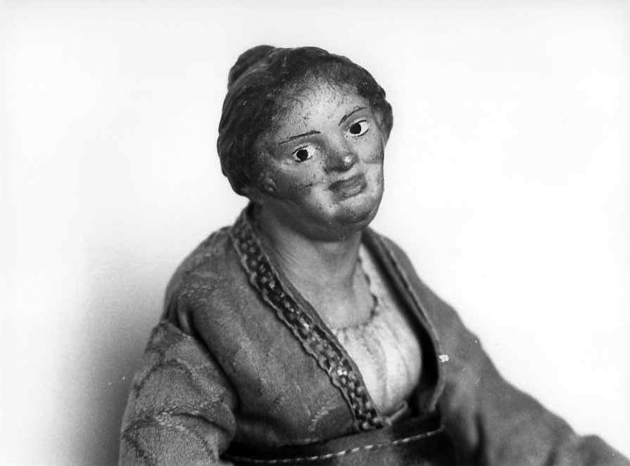 figura femminile (statuetta di presepio, serie) - bottega campana (fine sec. XIX)
