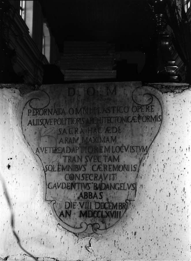 lapide commemorativa - bottega napoletana (seconda metà sec. XVIII)