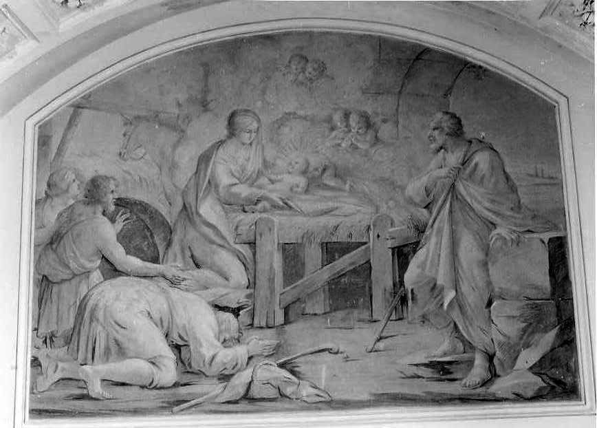 adorazione dei pastori (dipinto, elemento d'insieme) di Brunelli Carlo (sec. XVIII)