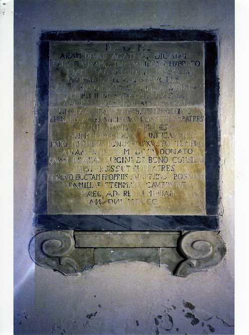 lapide commemorativa - bottega campana (inizio sec. XIX)