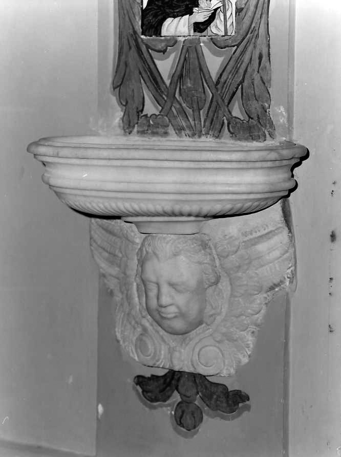 acquasantiera da parete - bottega campana (sec. XIX)
