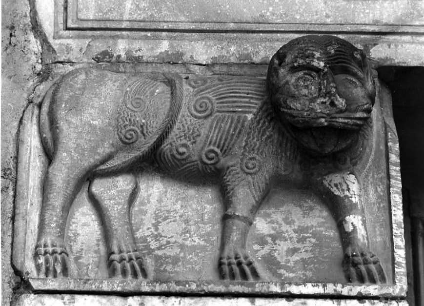leone (rilievo, serie) - bottega campana (fine sec. XII)