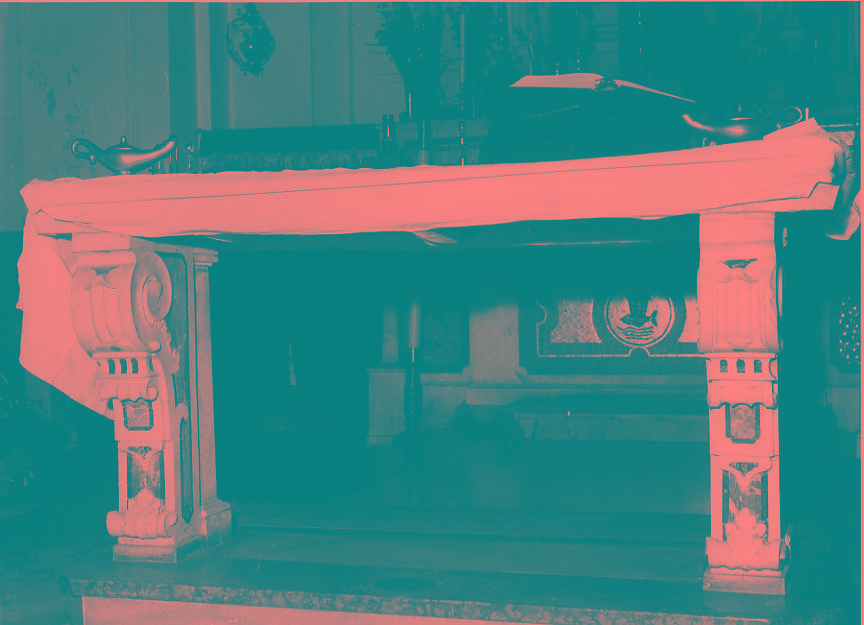 mensa d'altare - bottega campana (sec. XVIII)