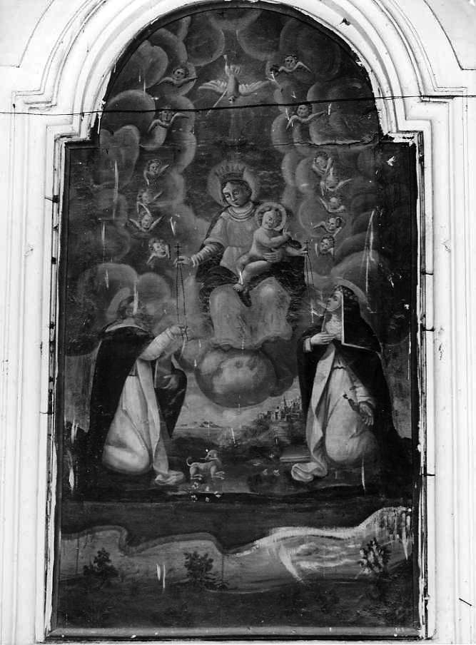 Madonna del Rosario con San Domenico e Santa Caterina da Siena (dipinto) - ambito campano (seconda metà sec. XVIII)