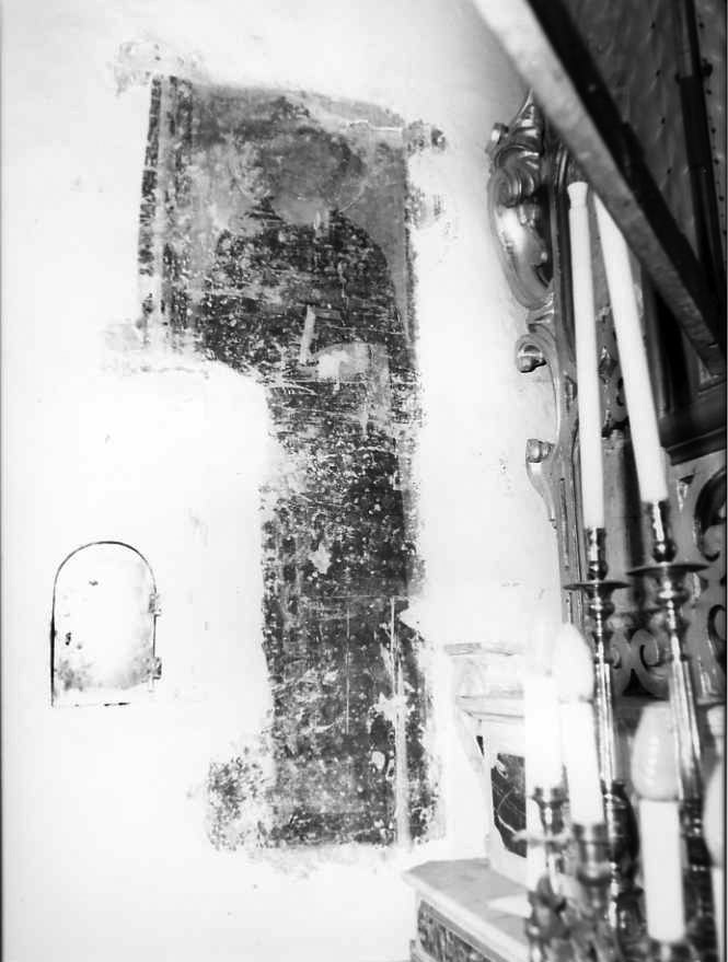 Santo martire (dipinto, frammento) - ambito giottesco (sec. XIV)