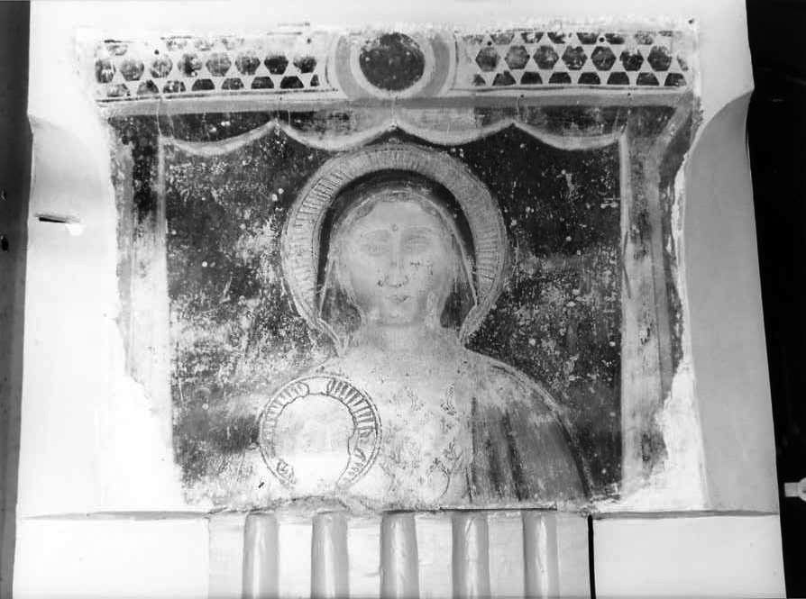 Madonna con Bambino (dipinto, frammento) - ambito campano (sec. XIV)