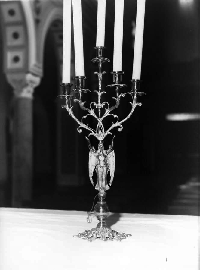 candelabro, serie - bottega campana (inizio sec. XX)