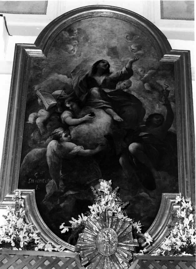 San Giovanni Evangelista in gloria (dipinto) di Simonelli Giuseppe (secc. XVII/ XVIII)