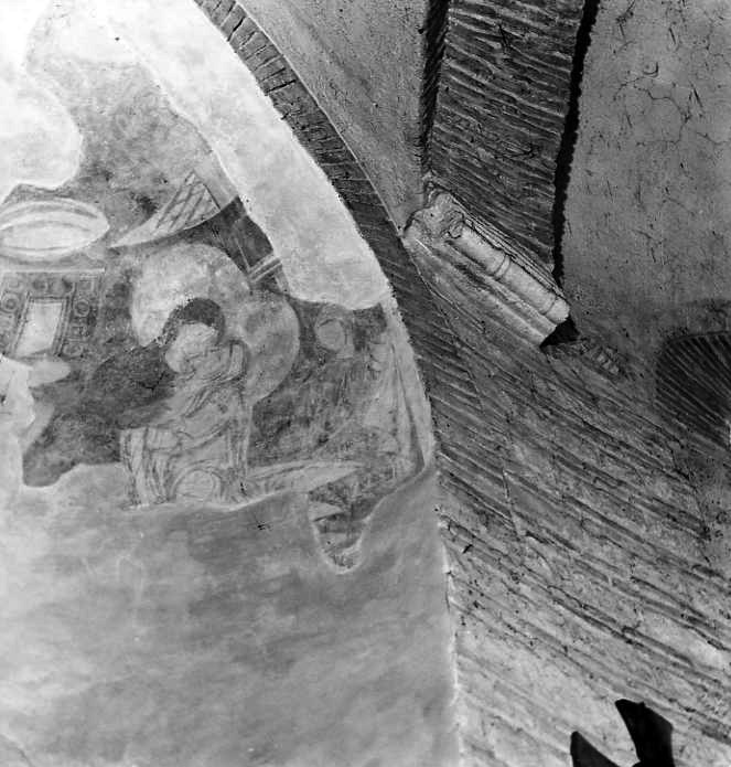 visitazione (dipinto, frammento) - ambito campano (sec. VIII)