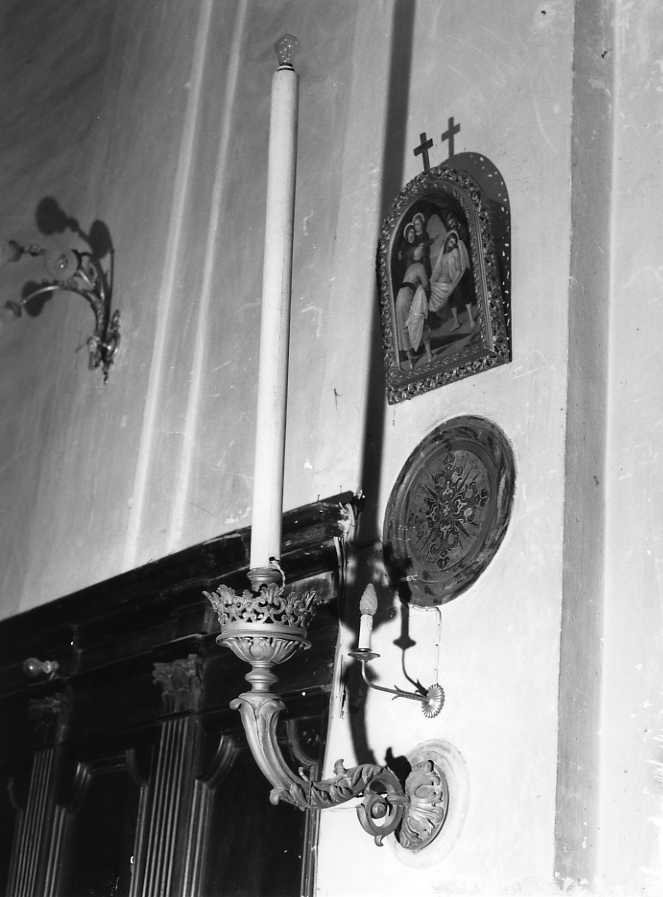 candeliere da parete di chiesa, serie - bottega campana (sec. XVIII)