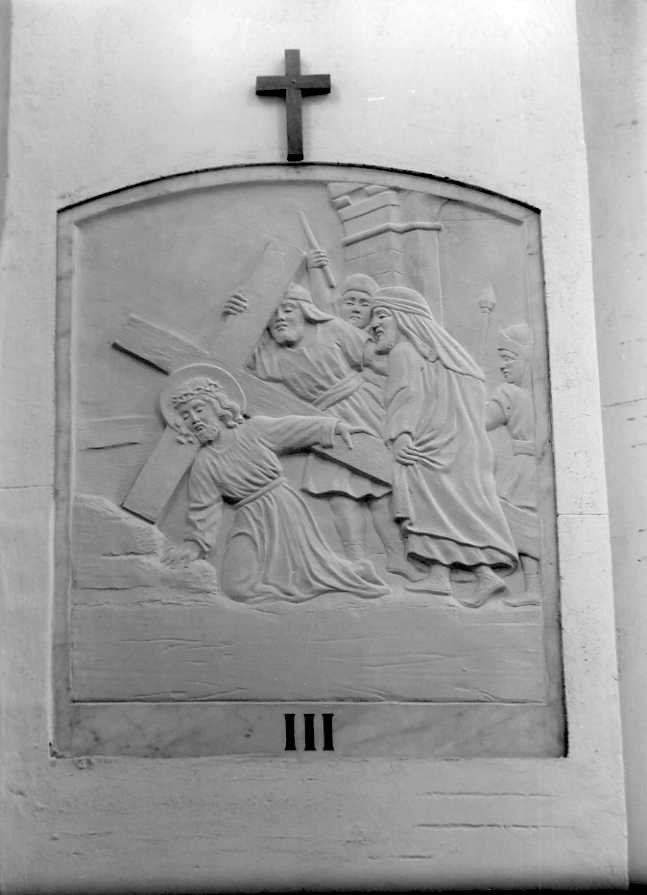 stazione III: Gesù cade sotto la croce la prima volta (Via Crucis) - bottega campana (sec. XVIII)