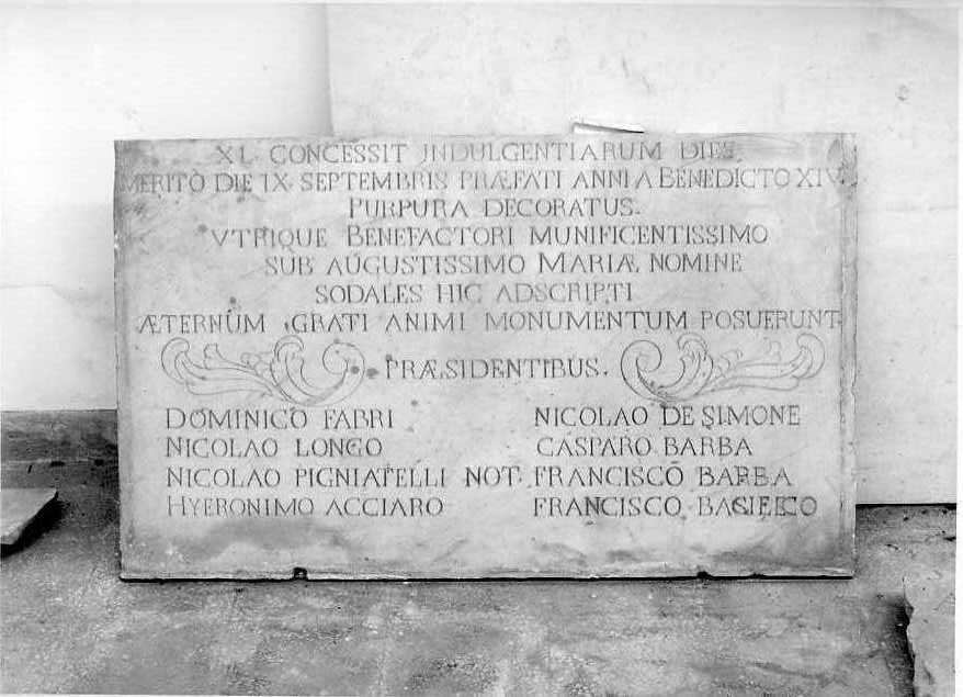 lapide - bottega campana (sec. XVIII)