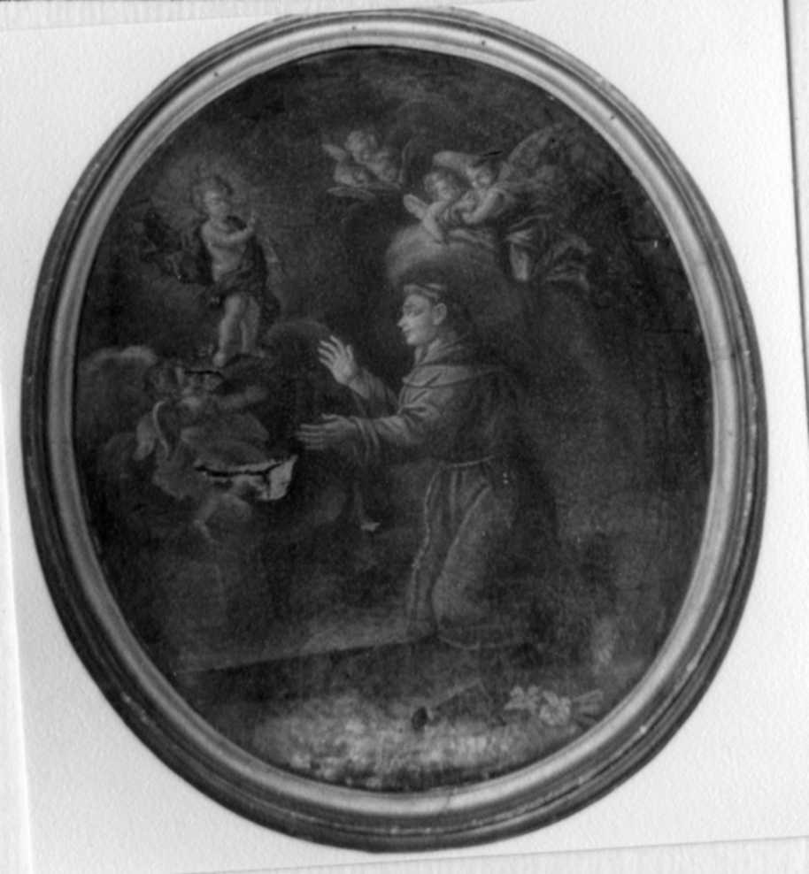 apparizione di Gesù Bambino a Sant'Antonio da Padova (dipinto) - ambito campano (sec. XVIII)