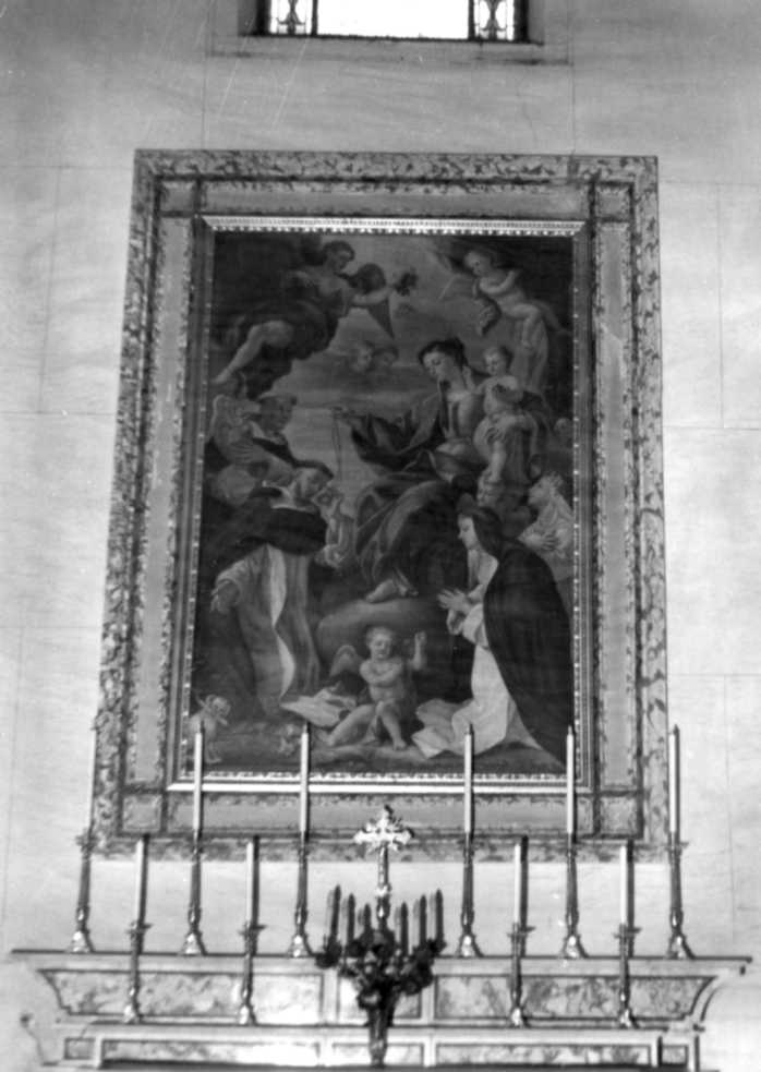 Madonna del Rosario con San Domenico e Santa Caterina da Siena (dipinto) - bottega campana (prima metà sec. XVIII)