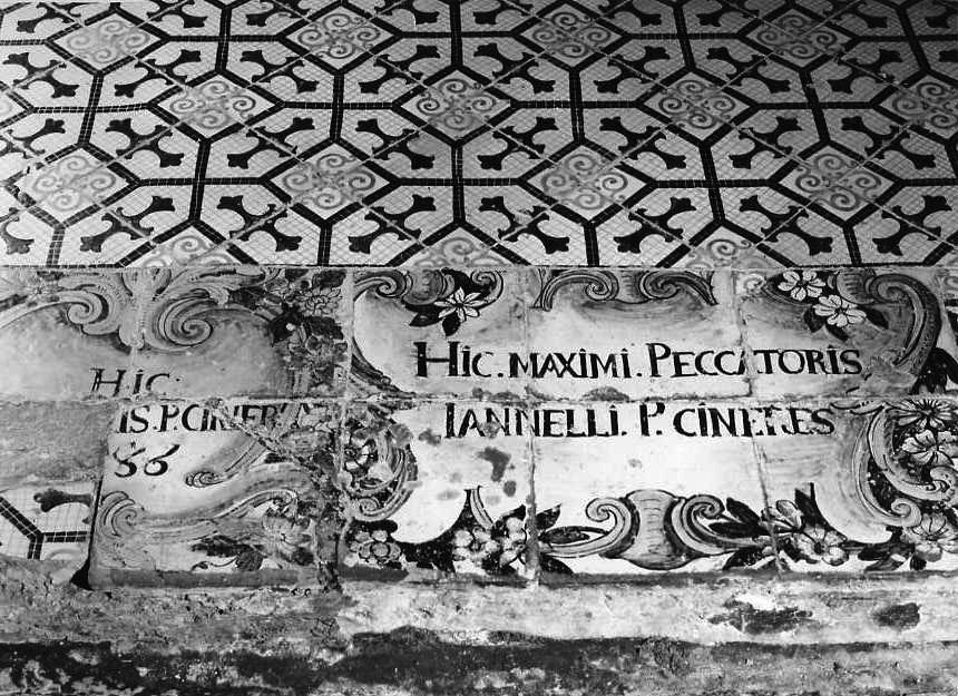 pavimento, frammento - bottega campana (sec. XVIII)